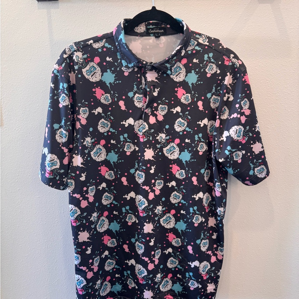 Golf Snowman Graphic Polo